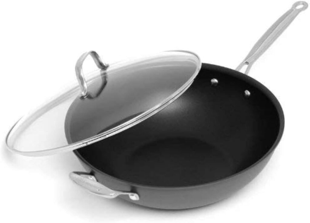Cuisinart 626-32H Chefs Classic Nonstick Hard Anodized 12.5-Inch Stir Fry Pan, Black/Stainless Steel