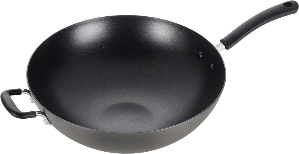 T-fal Ultimate Hard Anodized Nonstick Wok 14 Inch Oven Safe 350F Cookware, Pots and Pans, Dishwasher Safe Black