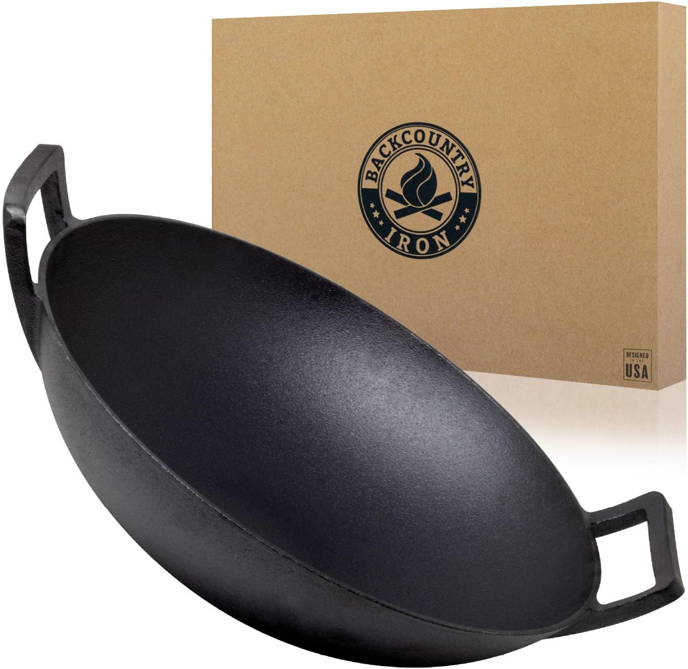 Backcountry Iron 14 inch Cast Iron Wok with Flat Base and Handles Review