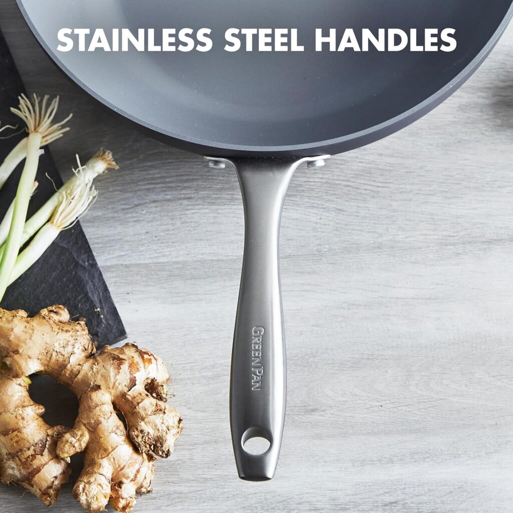 GreenPan Lima Hard Anodized Healthy Ceramic Nonstick 12.5 Wok pan with Helper Handle, PFAS-Free, Oven Safe, Gray