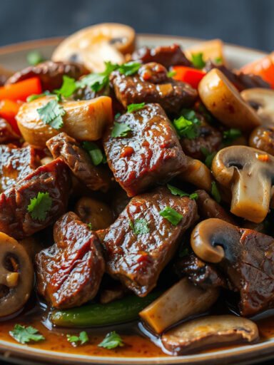 Sizzling Beef and Mushroom Stir-Fry: A Quick and Flavorful Dinner Delight!
