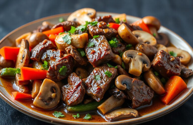 Sizzling Beef and Mushroom Stir-Fry: A Quick and Flavorful Dinner Delight!