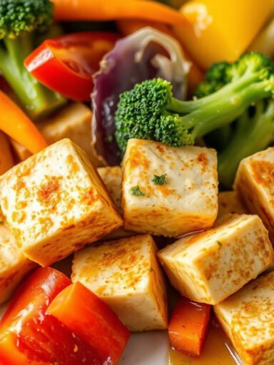 Savor the Crunch: Perfectly Crispy Tofu with Colorful Vegetables