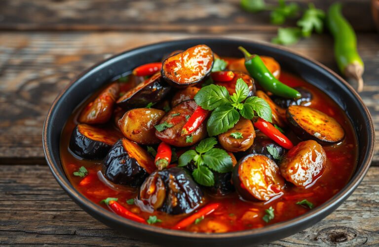 Sizzling Spicy Eggplant in Garlic Sauce: A Flavorful Delight for Adventurous Palates