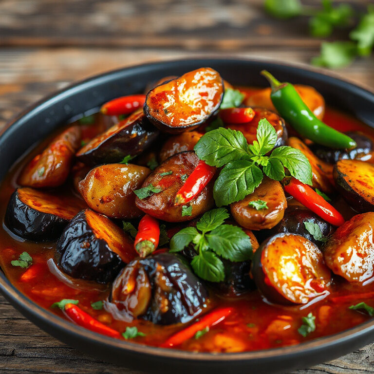 Sizzling Spicy Eggplant in Garlic Sauce: A Flavorful Delight for Adventurous Palates