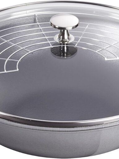 Staub Cast Iron Perfect Pan, Wok, Dutch Oven, 4.5-quart, serves 4-5, Made in France, Graphite Gray, Made in France review